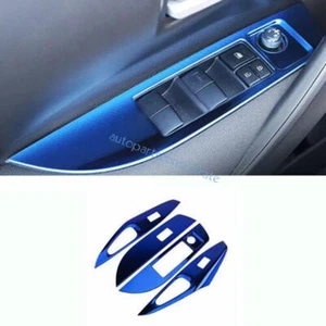 For Toyota Corolla 2020-2023 2024 Blue Steel Window Lift Panel Switch Cover Trim - Picture 1 of 4