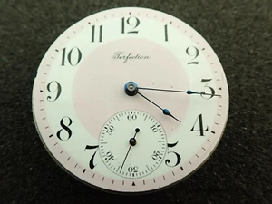 VINTAGE 16 SIZE PERFECTION U.S.A. POCKET WATCH MOVEMENT PINK DIAL - NOT RUNNING - Bild 1 von 2