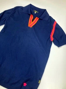 CAMISA POLO VERSACE J COUTURE DE COLECCIÓN NARANJA V FORRADA ALGODÓN HOMBRE MEDUSA AZUL ITALIA - Imagen 1 de 12