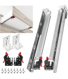 1 Pair Undermount Drawer Slides15 Inch Full Extension Soft Close Concealed - Picture 1 of 8