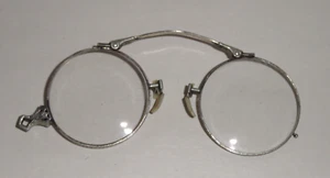 Antique Eyeglasses/Spectacles ~ Prince Nez ~ Silver Tone ~ Ornate ~ 4 Nose Pads - Picture 1 of 9