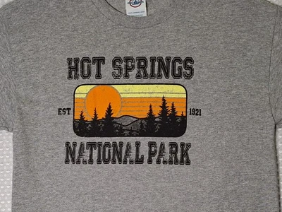 Camiseta de recuerdo gris mezcla de algodón Hot Springs National Park niños jóvenes talla L Foto 1 de 4