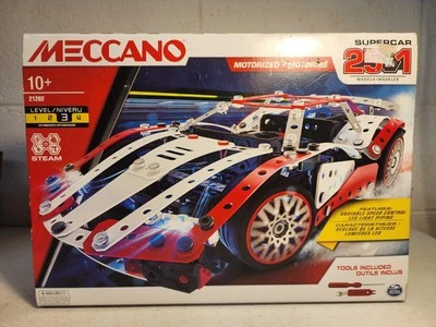 Meccano, Supercoche Motorizado 25 en 1 STEM Model Building 25 Super Car Nuevo en Caja Foto 1 de 3
