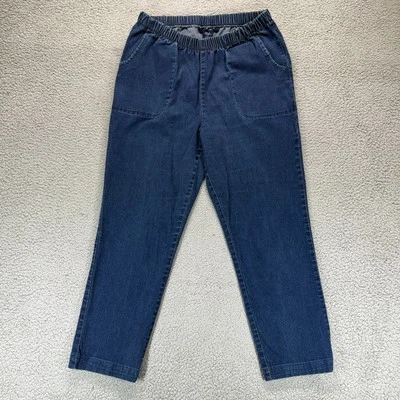 Jeans jeans feminino azul 24/7 18T elástico lavagem escura perna cônica - Imagem 1 de 4