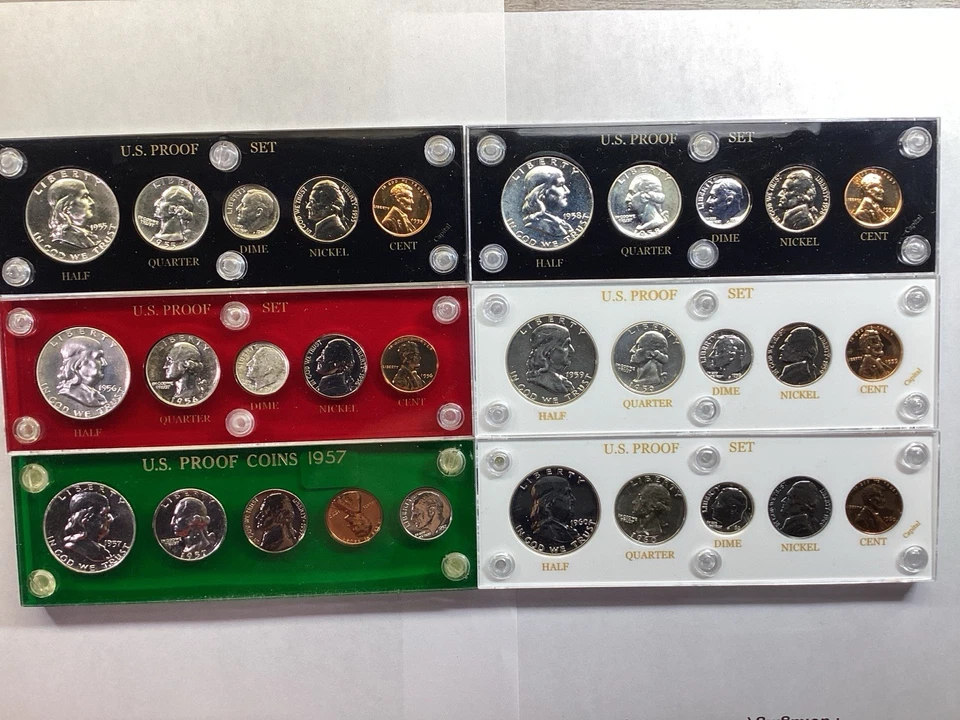 1955, 56,57,58,59,60-US Silver Proof 6 Sets Lot in Capital Holders 11132570rik - Image 1 of 4