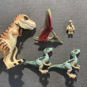 Lego Jurassic Park World fig Mini Figures Lot Dinosaurs Raptors T-Rex - Picture 1 of 5