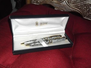 Bill Blass Pen & Mechanical Pencil Set Continental ~ Gray Marble/Gold ~ - Bild 1 von 7