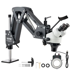 VEVOR Multi-Directional Microscope with Spring Bracket Ring Light 7X-45X Jewelry - Picture 1 of 2