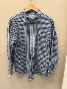 Blue Mountain men’s XL button-down shirt blue check cotton spandex - Picture 1 of 7