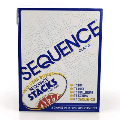 Goliath SEQUENCE Board Game & Bonus SEQUENCE Stacks Card Game New Open Box  - Image 1 of 4