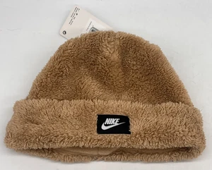 Nike Unisex Youth Furry Light Brown Cuffed Beanie - Picture 1 of 9