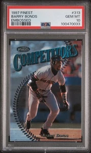 1997 TOPPS FINEST COMPETITORS UNCOMMON BARRY BONDS #313 Embossed PSA 10 POP 4 - Picture 1 of 2