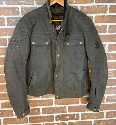 Merlin Barton Waxed Cotton Motorcycle Biker Riding Jacket Small Dundee Scotland - Image 1 of 4