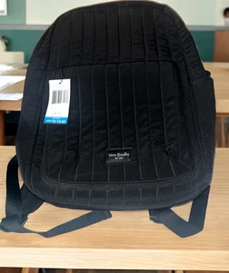 Vera Bradley All Day Simple Black Backpack Bag School College  Microfiber New - Picture 1 of 7