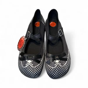 Ballerine Chocolaticas Dolores design cioccolato fondente (taglia US 8, EU 38) teschio nero/con etichette - Foto 1 di 3