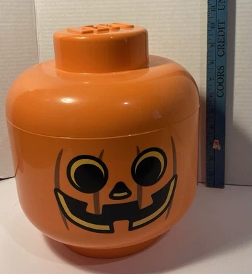 Lego Grande Jack O Linterna Cabeza Contenedor de Almacenamiento Nuevo Fuera de Paquete 🎃 Foto 1 de 3