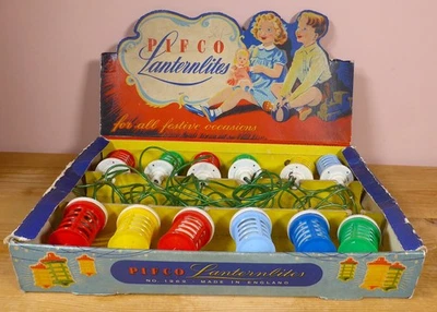 Set Vintage Pifco Lanternlites Christmas Fairy Lights Original Box 1950s - Image 1 of 4