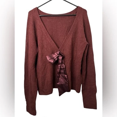 Vineyard Vines Burgundy Lux Bow Back Sweater NWT - Image 1 of 4