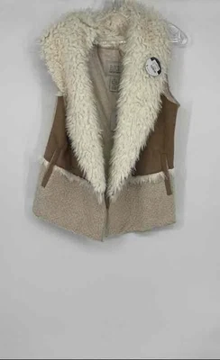 Chaleco BKE Outerwear Hebilla Mujer Marrón Sin Mangas Imitación Piel Talla Pequeña Foto 1 de 4