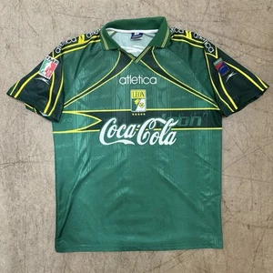 Vintage 90s Atletica Club Leon Soccer Jersey Green Authentic Retro Men’s XL - Picture 1 of 14
