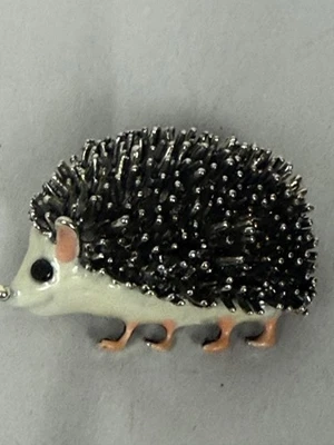 刺猬珐琅动物胸针或吊坠珐琅镀银 — 第 1/4 张图片