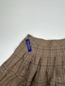 Pendleton WMNS TG 10 gonna plissettata marrone a quadri 100% lana vergine NUOVA - Foto 1 di 9