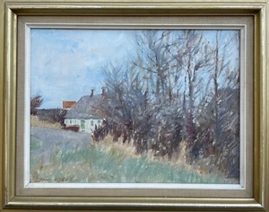 Jørn Glob 1913-1988 Nordic Summer Landscape with Farmhouse Oil Painting - Picture 1 of 15