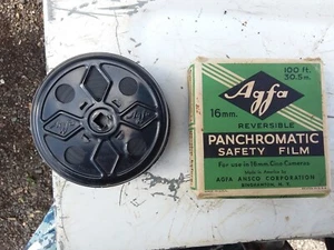 Vintage 1936 "Agfa" Panchromatic Safety Film Reel W/ Box Photography Film Advert - Bild 1 von 6