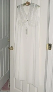 NWT Fremel Ortalion Embroidered Lace Maxi White Wedding Slip Night Gown Lingerie - Picture 1 of 3