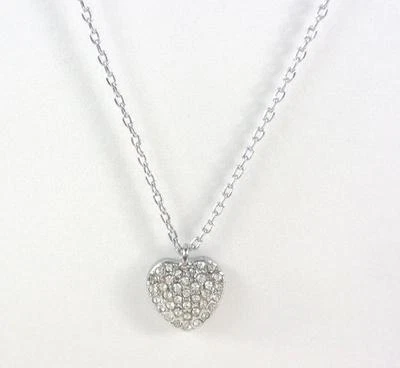 COLLAR CADENA TONO PLATA FÓSIL, CRISTAL PAVÉ CORAZÓN ENCANTO, COLGANTE JOA00048040 Foto 1 de 2