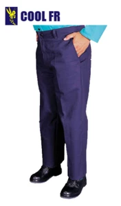 BLUE FR Flame Resistant Welding Heat Protection Cotton Safety Work Pants MED. - Picture 1 of 2