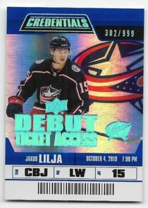 19/20 UPPER DECK CREDENTIALS DEBUT TICKET ACCESS RC #70 Jakob Lilja #302/999 - Picture 1 of 1