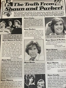 Shaun Cassidy, Parker Stevenson, Full Page Vintage Clipping - Picture 1 of 1