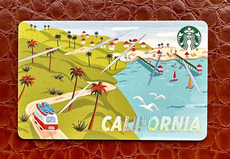STARBUCKS Sunny CALIFORNIA MAP GIFT CARD - Image 1 of 1