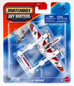 2025 Matchbox Sky Busters® #16 Lockheed P-38 Lightning WHITE | RED | FSC - Picture 1 of 1