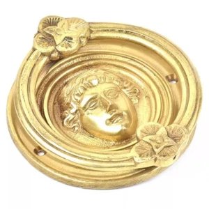 Antik Golden Aussehen Messing Römische Design Türklopfer Tür Klingel Wohndeko - Picture 1 of 2