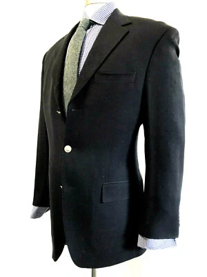 Casaco esportivo masculino ARNOLD BRANT blazer LORO PIANA lã preta 3 botões 40R * - Imagem 1 de 4