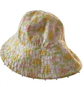 Vintage WILDFLOWER FIELDS reversible floral Gymboree bucket hat - Picture 1 of 7
