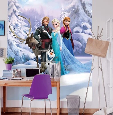 Papel pintado Frozen Winter Land dormitorio niña mural gigante póster Disney Foto 1 de 4