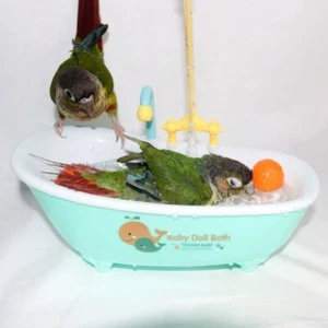 Cute Parrot Automatic Bathtub Bird Bath Tub Parrot Birdbath Shower Accessory - Picture 1 of 9