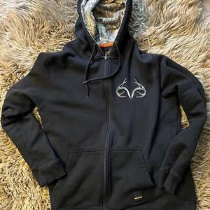 Realtree × Streetwear × Vintage Real tree black camo hood zip-up hoodie - Picture 1 of 4