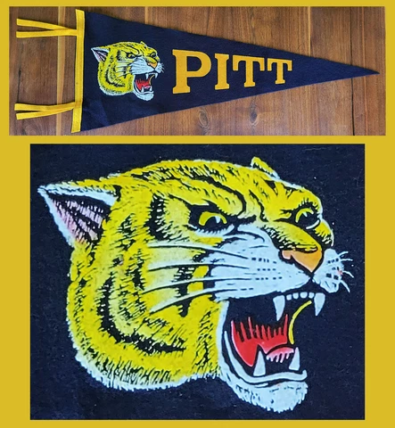 VINTAGE University of Pittsburgh Panthers Football Pennant! WOW! Cover