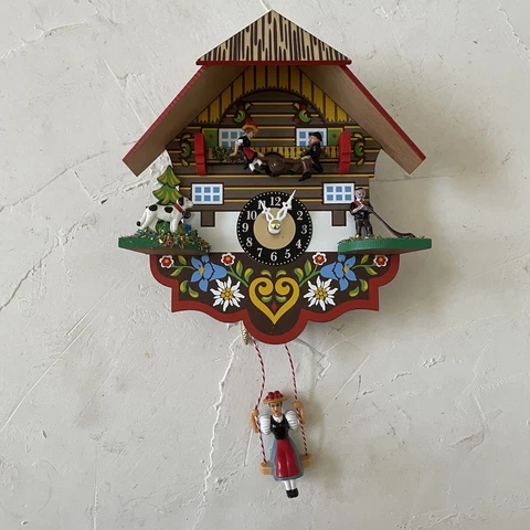 Brand New In Box Engstler Battery-operated Wooden Clock - Tested Works! NIB Cover