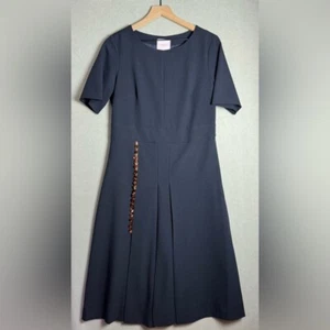 Anna Maria Paletti Damen Kurzarm Kleid Marine Pailletten Detail Größe IT 46 US 14 - Bild 1 von 14