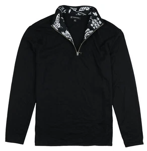 INC International Concepts Sweet Tooth Half Zip Pullover Sweatshirt Small Black - Picture 1 of 3