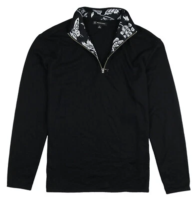 INC International Concepts Sweet Tooth Half Zip Pullover Sweatshirt Small Black - Image 1 of 3