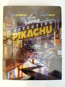 Pokemon Detective Pikachu Steelbook 4K, 3D, Blu Ray New Sealed Mint Ships In Box - Imagen 1 de 10