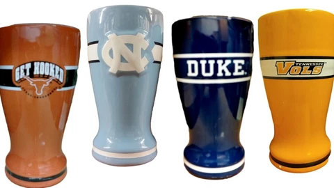 College Team Beer Glass Ceramic Tumbler NCAA Pilsner Cover