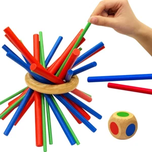 Kids and Adult Wooden Stick And Dice Family Game Fun Logical Thinking - Picture 1 of 6