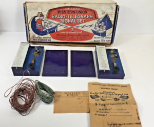 Vintage Boy Scouts Deluxe Western Union Radio-Telegraph Signal Set Toy 1940s 50s
